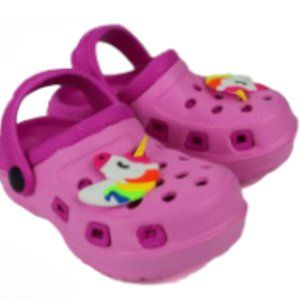 Coastal kick toddler two tone  Pink Fuchsia Crogs Size 8  Baby Infant